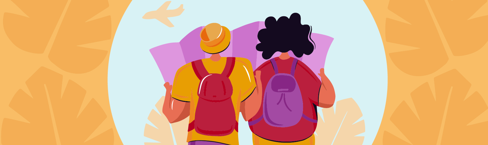 Illustration of couple traveling with hearing aids